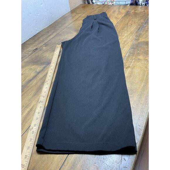 Halara Black High Waist Pleated Pants Wide Leg Flowy Pockets Size Small Petite - Picture 9 of 9